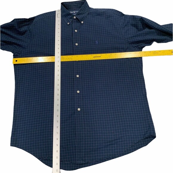 Ralph Lauren Mens Blue Check Cotton Long Sleeve Button Blake Medium Fits Like XL - Picture 7 of 9